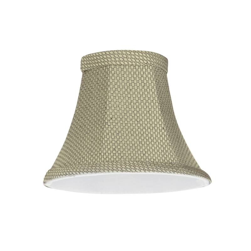 Aspen Creative Bell Chandelier Clip-On Lamp Shade (6 Pack), Light Beige, (3" x 6" x 5")