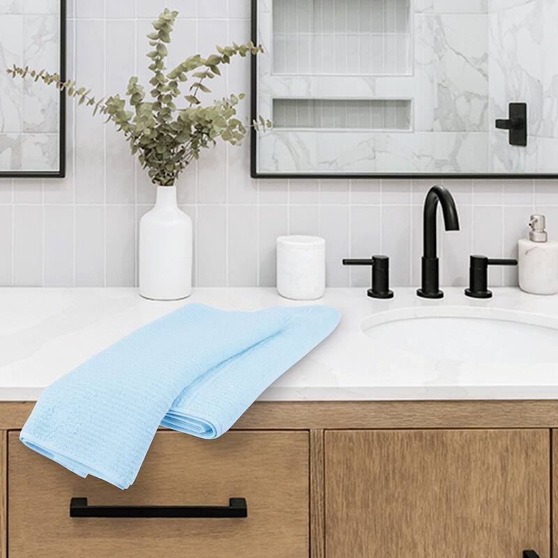 Solid Striped Bath Hand Towels, Soft Absorbent Cotton Hand Towel Sets for Kitchen, Hotel, Spa