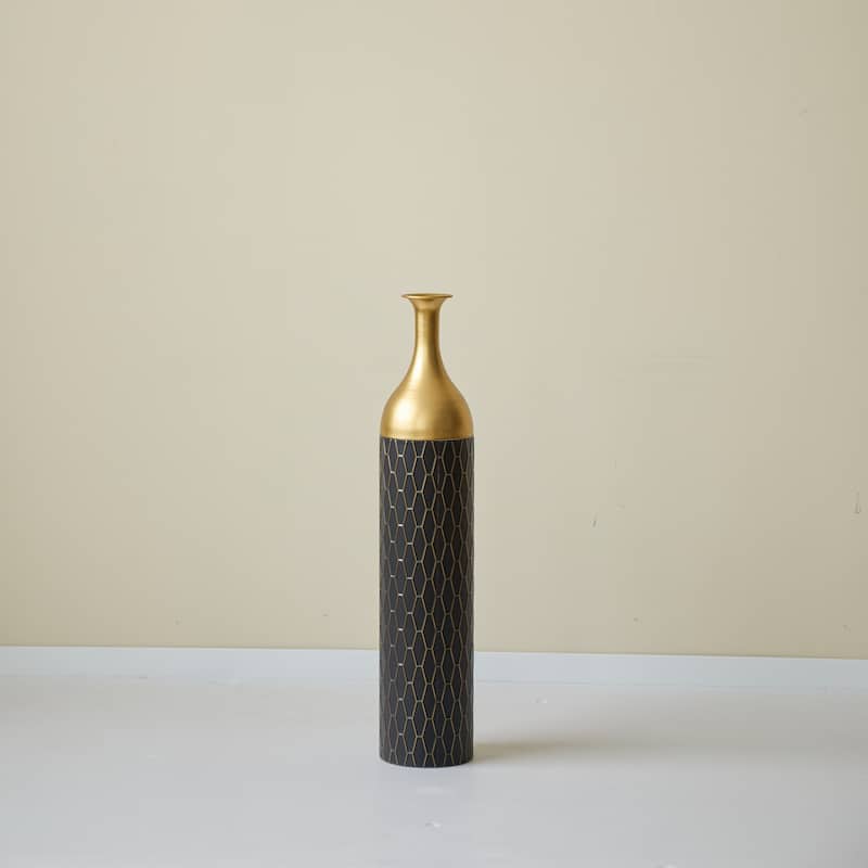 Hand-Woven PVC Rattan Floor Vase