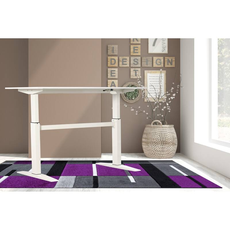 47" Tech Desk Standing and Adjustable Desk In White - White