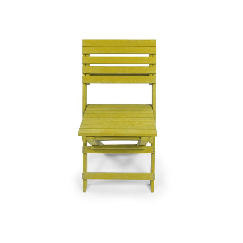 Las Cabos Fully Assembled All-Weather Recycled HDPE Outdoor Folding Bistro Chair