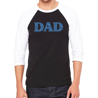 LA Pop Art Men's Raglan Baseball Word Art T-shirt - Dad