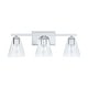preview thumbnail 4 of 4, Layla 3-light Chrome Bath/ Vanity Fixture w/ Embossed Spiral Glass