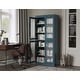 preview thumbnail 58 of 200, 100% Solid Wood 6-Shelf Bookcase with Optional Doors by Palace Imports 4 Dr Frosted - Teal Blue
