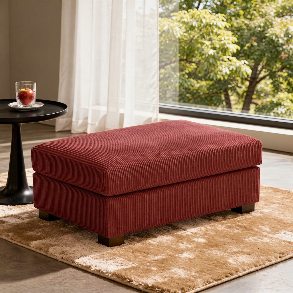 Rectangular Corduroy Oversized Ottoman