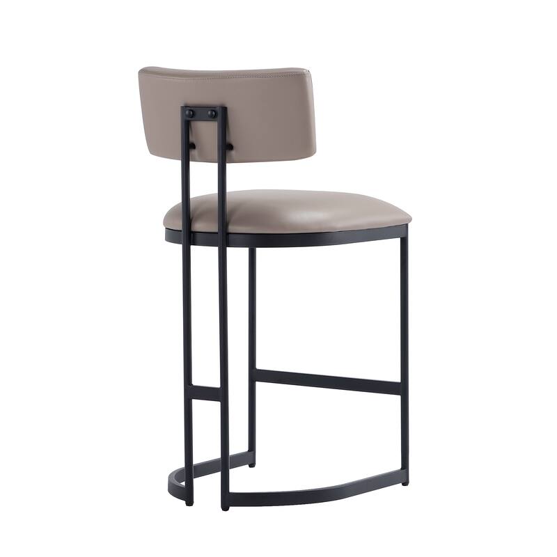 Manhattan Comfort Juno Metal Vegan Leather Counter Stool