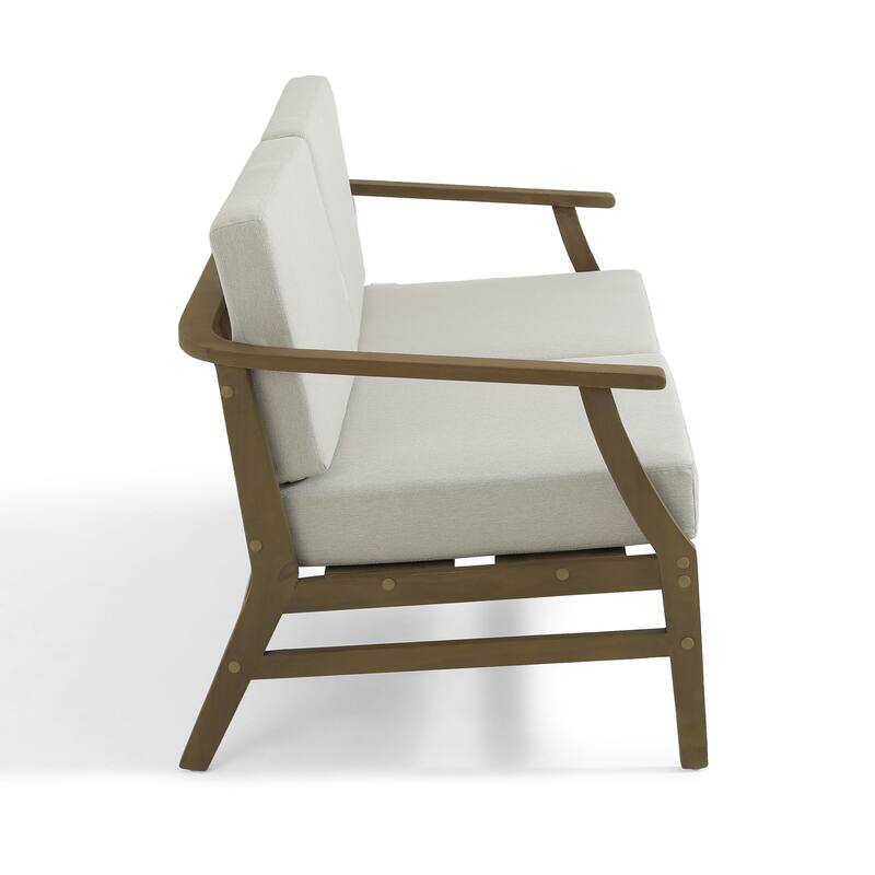 Patio Teak Wood Outdoor Loveseat Sofa with Cushions