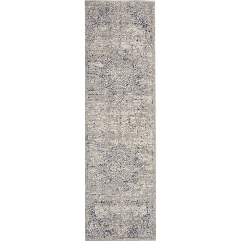 Ki40 Royal Terrace Area Rug - 2'2" x 7'6" Runner - Beige Blue - Rectangle