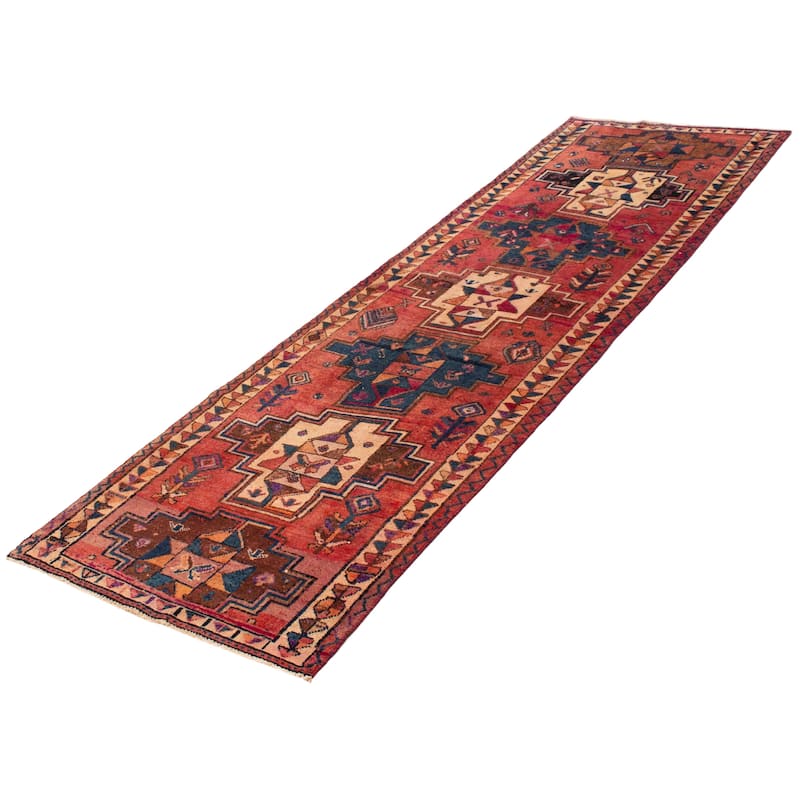 ECARPETGALLERY Hand-knotted Melis Vintage Red Wool Rug - 3'8 x 11'10
