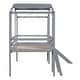 preview thumbnail 13 of 15, Twin Size Loft House Bed with Ladder, Slide and Light Strip, Grey