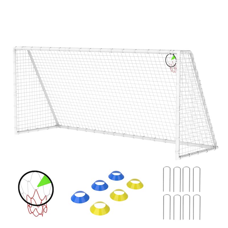 7 X 16FT Soccer Goal for Backyard Kids Portable Soccer Net with High-Strength Nets