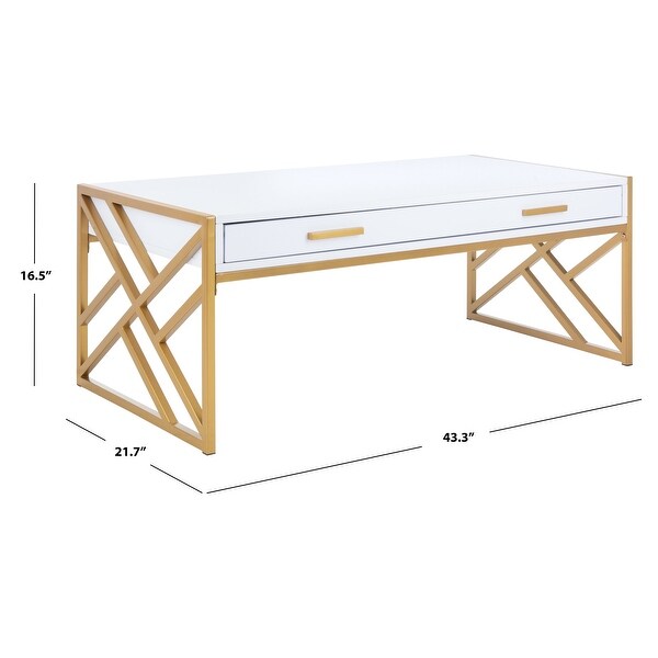 Safavieh Elaine 2-drawer Modern Glam Coffee Table - 43.3" x 21.7" x 16.5"