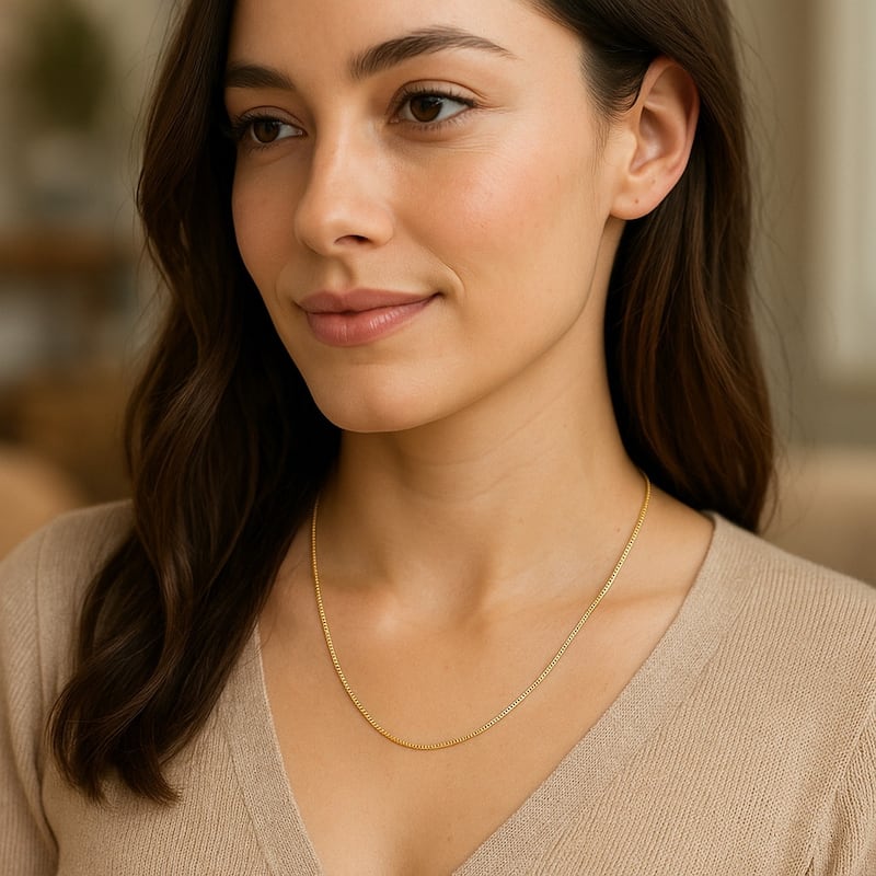MayaMila 10k Yellow Gold Classic Box Chain 0.45mm