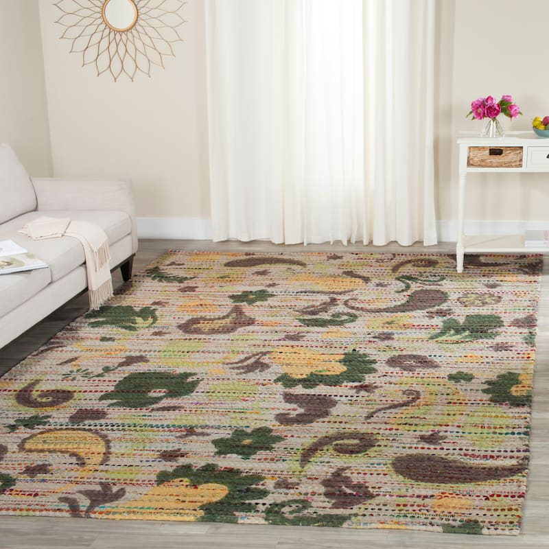 SAFAVIEH Handmade Cedar Brook Nare Modern Cotton Rug - 8' x 10' - Green/Multi