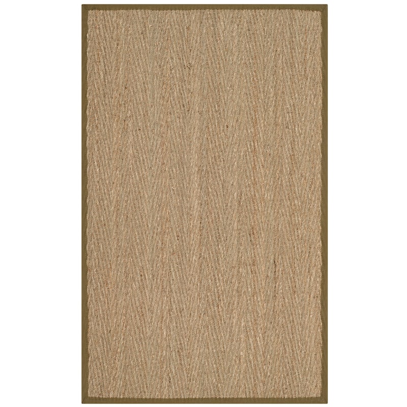 SAFAVIEH Natural Fiber Oceana Herringbone Seagrass Rug - 2'6" x 4' - Natural/Olive