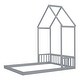 preview thumbnail 32 of 95, House-shaped Roof Headboard Floor Bed without slats