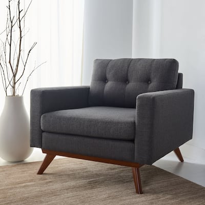 SAFAVIEH Couture Sakumi Mid-Century Modern Arm Chair - 37" W x 37.6" L x 33.7" H - 37Wx38Dx34H