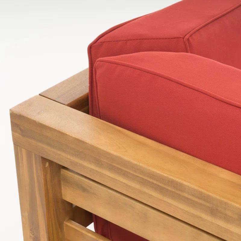Roomfitters Left Corner Bench with Coffee Table, Outdoor Wooden Patio Sofa with Cushions for Garden or Porch