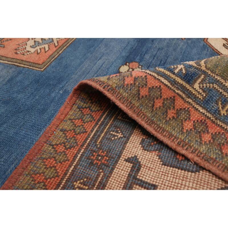 ECARPETGALLERY Hand-knotted Melis Vintage Dark Blue Wool Rug - 7'4 x 10'4