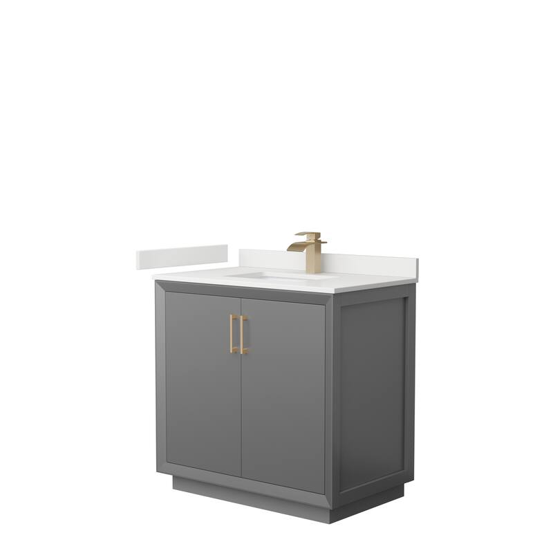 Strada 36-inch Single Vanity, Quartz Top
