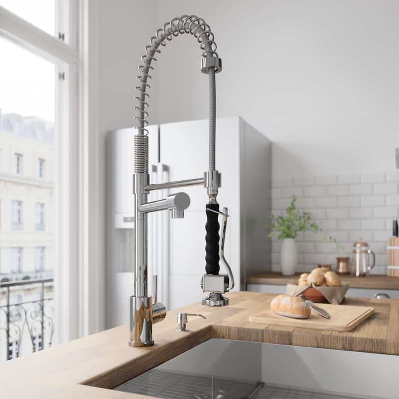 VIGO Zurich 27" H Single Handle Pull-Down Sprayer Kitchen Faucet