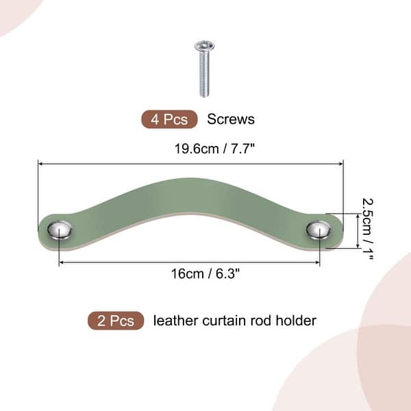 dimension image slide 3 of 12, Leather Drawer Pull for Kitchen Bedroom Dresser Cupboard