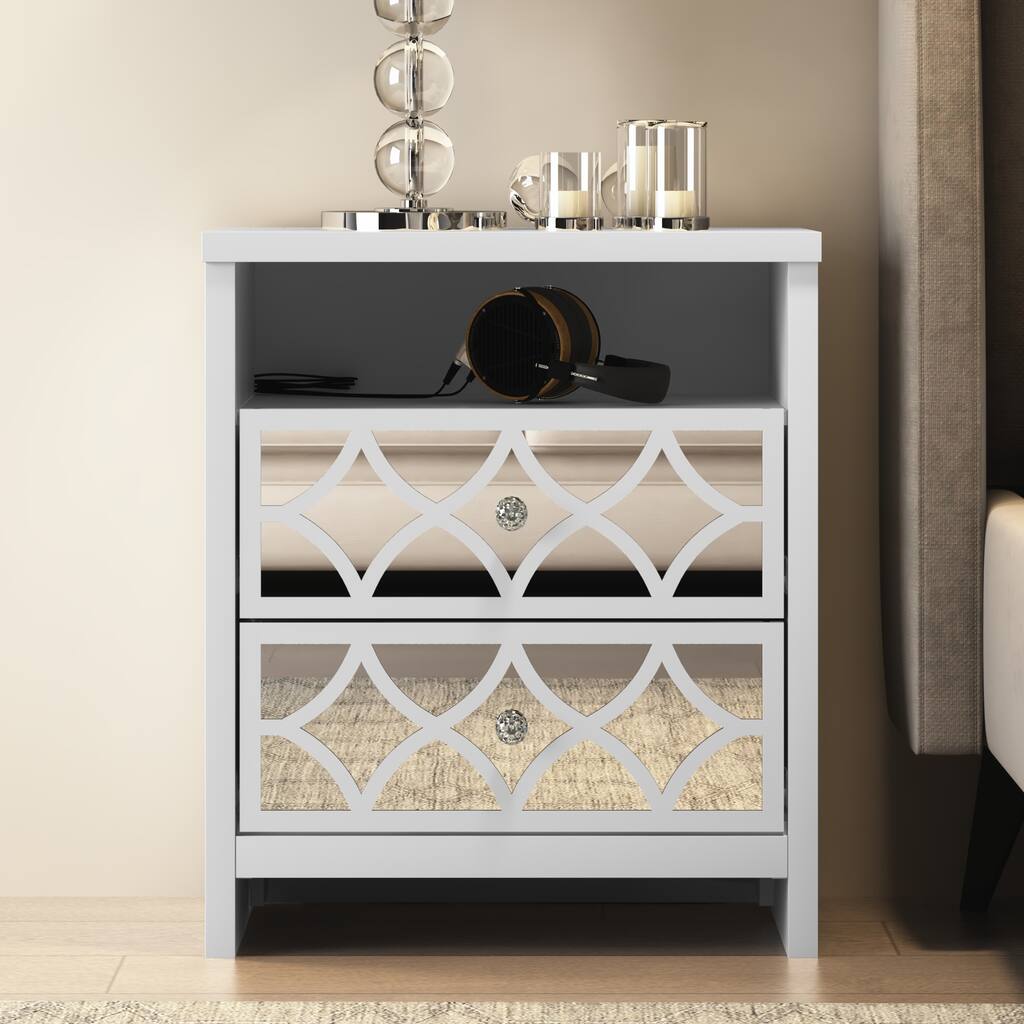 Veasley 2-Drawer Nightstand Effortless Assembly & Stylish Storage Solution-22.8''W x 15.7''D x 26.8''H