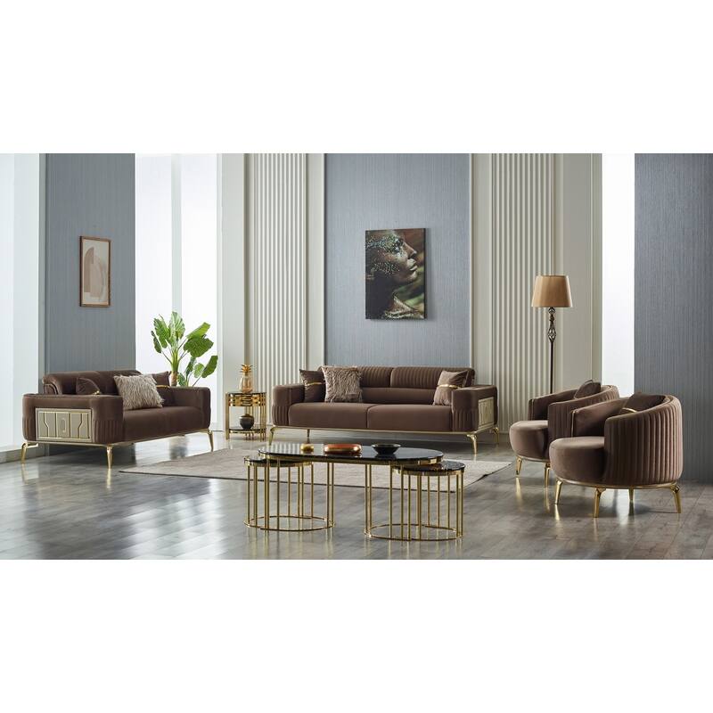 Ariana 4-Pieces One Sofa One Loveseat Two Chair Living Room Set