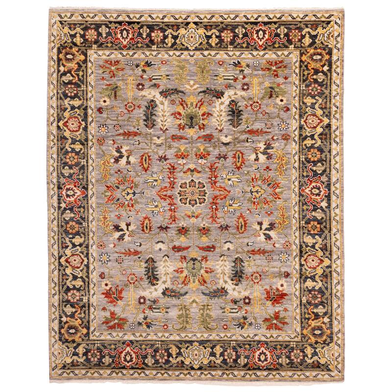 ECARPETGALLERY Hand-knotted Modern Oushak Grey Wool Rug - 8'2 x 10'2