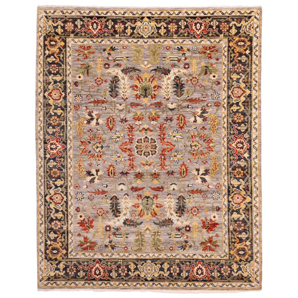 ECARPETGALLERY Hand-knotted Modern Oushak Grey Wool Rug - 8'2 x 10'2