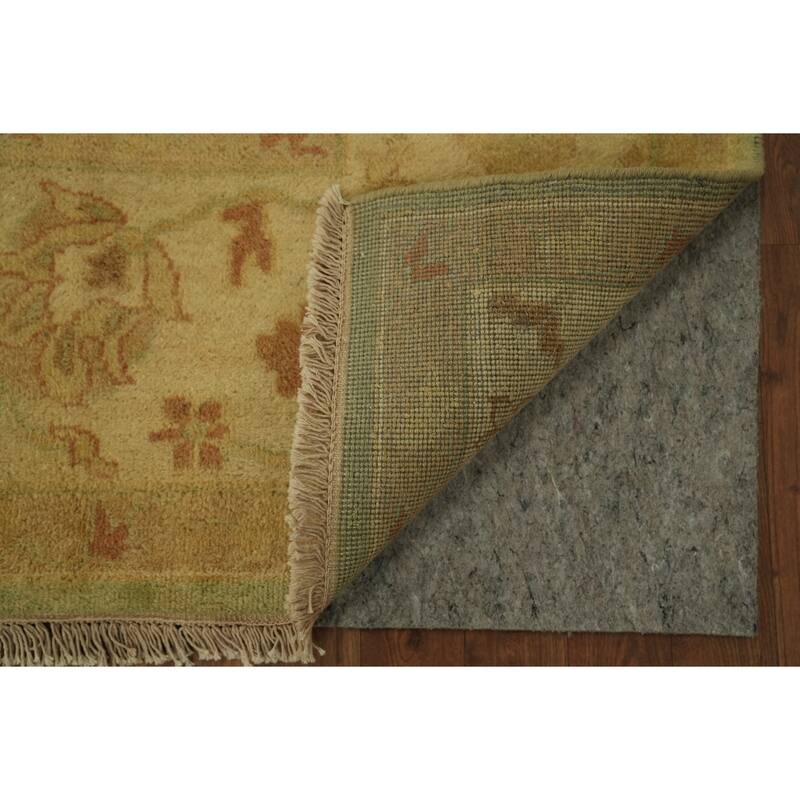 Hand Knotted Oriental 100% Wool Carpet Traditional Traditional Green Agra Area Rug - 9' 7'' X 7' 7''