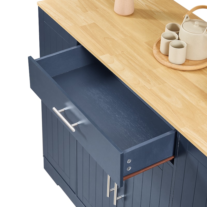 53'' Kitchen Storage Islands with Drawers and Trash Can Storage for Kitchen & Dining. Modern Farmhouse Design