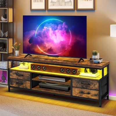 LED TV Stand Mount for 70 inch TVs with Power Outlets Storage - 62 inches