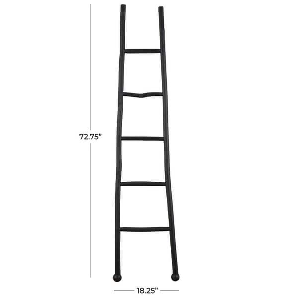 dimension image slide 0 of 3, White, Brown or Black Wood Handmade Slanted Ladder with Wider Base and Ball Feet