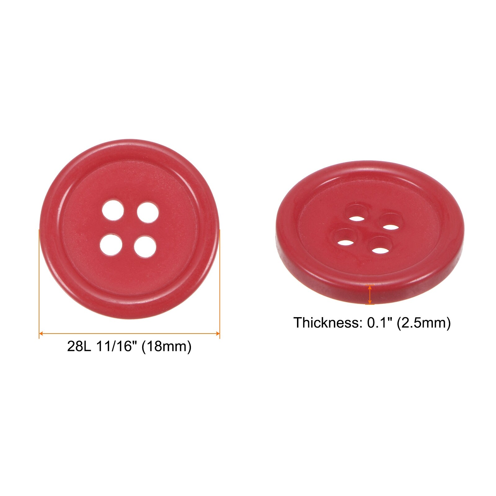 Sewing Buttons Resin Round 4-Hole Craft Buttons for Sewing Clothing