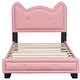 preview thumbnail 6 of 11, Twin Size Upholstered Platform Bed with Headboard