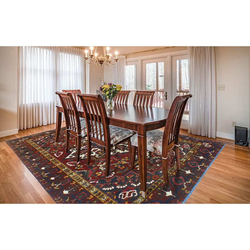 Vintage Distressed Maeve Red/Navy Rug - 6'8" x 10'0"