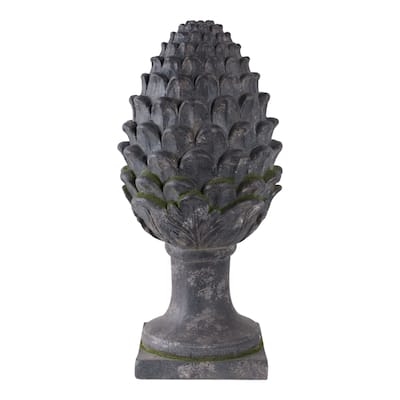 Polyresin Garden Statuary Rustic Artichoke With Moss - 30" Gray