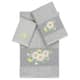 Authentic Hotel and Spa 100% Turkish Cotton Daisy 3PC Embellished Towel Set - Light Gray
