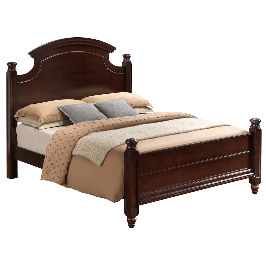 Cappuccino Queen Bed with Sleek Frame and Warm Finish, Stylish Bedroom Furniture for Modern Comfort and Elegance