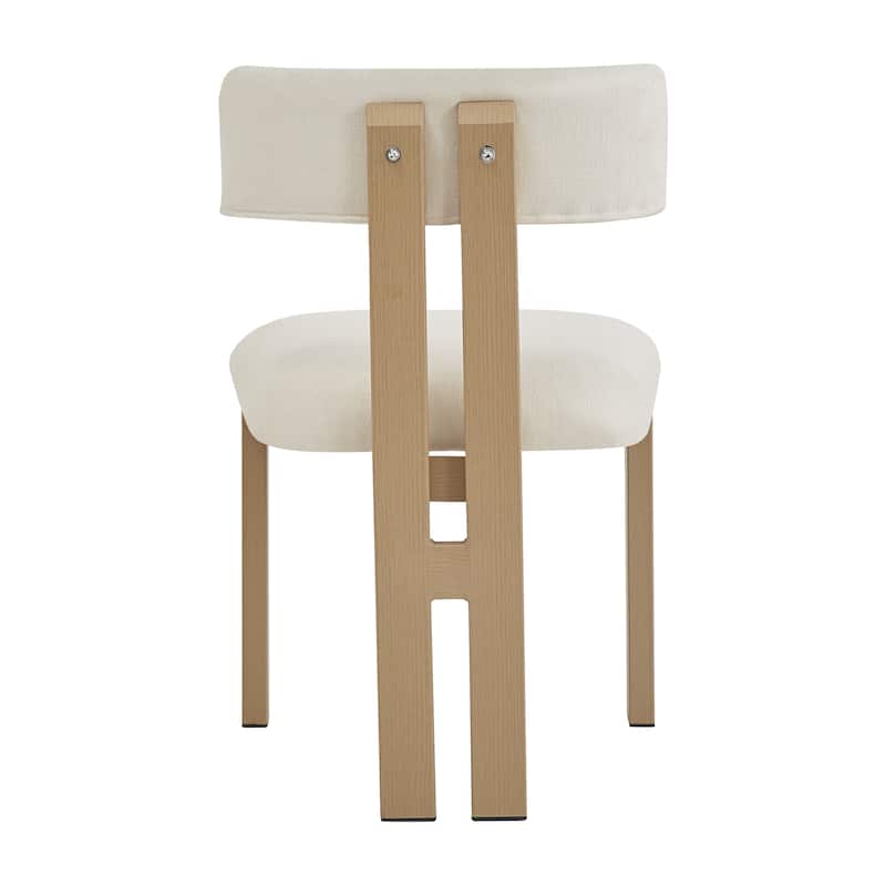 2Pcs Upholstered Armless Modern Dining Chairs Kitchen Chairs with With Metal Legs & Non-Slip Pads