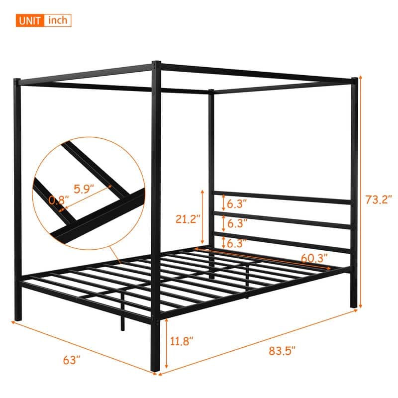Twin Size Solid Wood Platform Bed with Headboard & Footboard