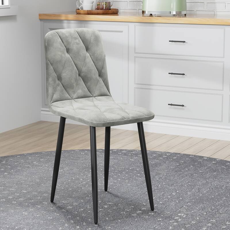 4PCS Velvet Dining Chairs With Metal Frame