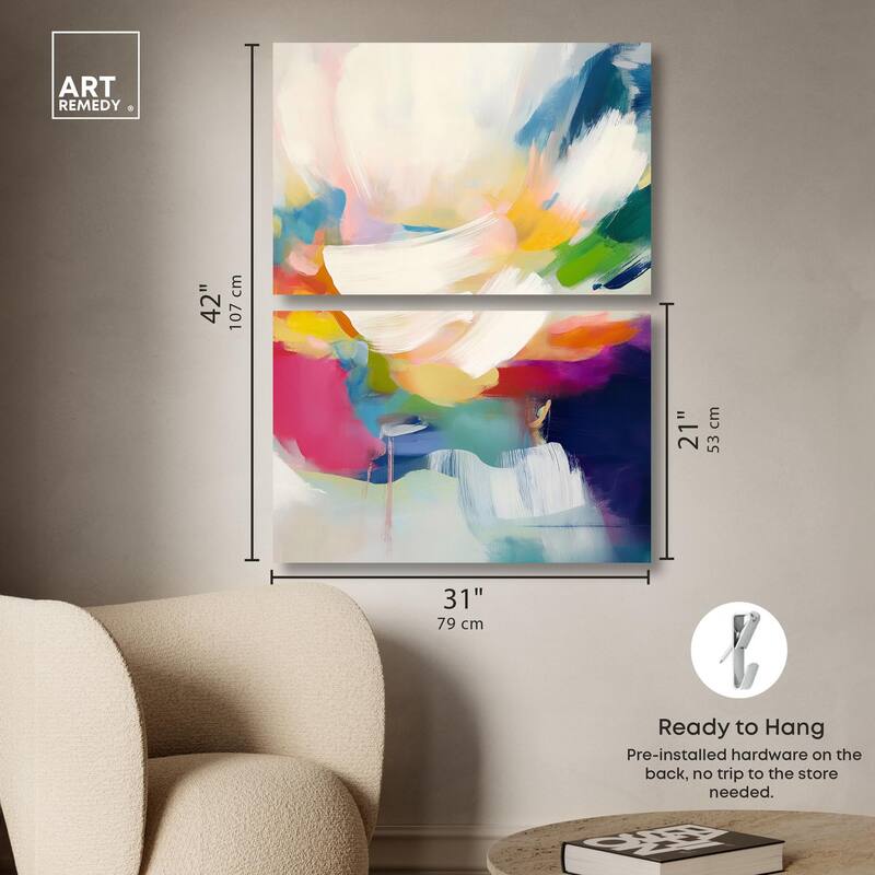 Riot of Color I Canvas Set of 2 by Art Remedy, Gallery Wrapped
