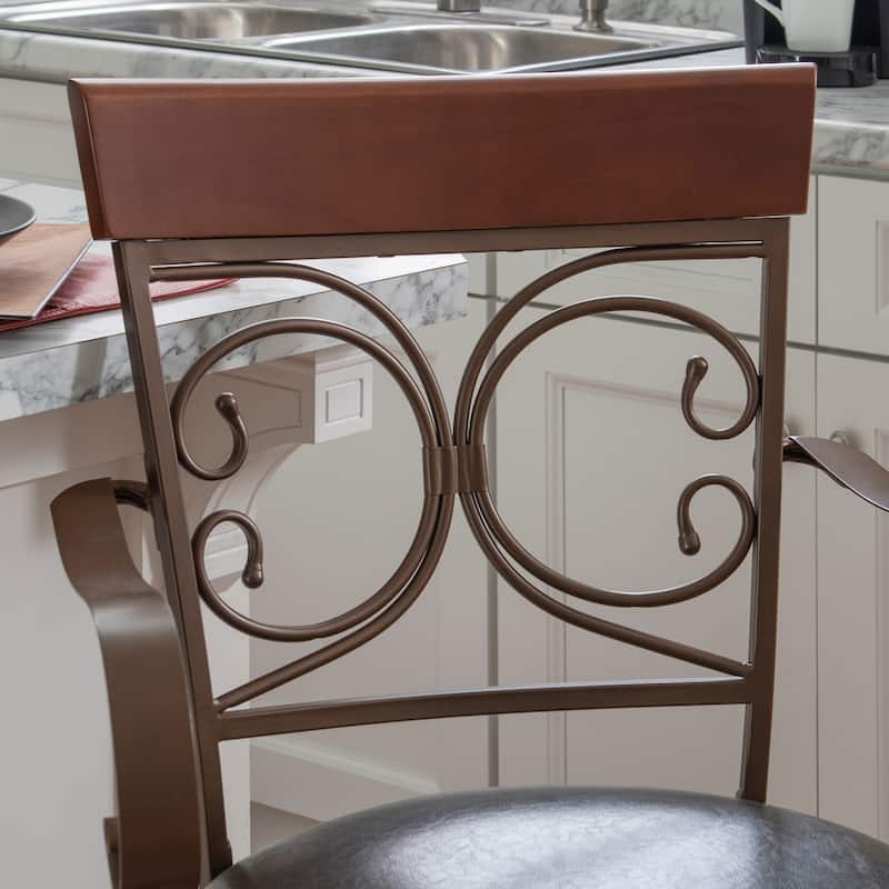 Onyx Big & Tall 360 Swivel Metal and Wood Counter Stool
