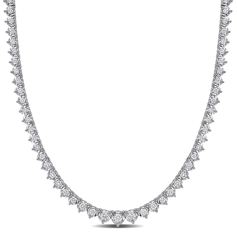 Miadora 14k or 18k White Gold Diamond Necklace 4 to 15 3/8ct TDW - 4.04 Carats