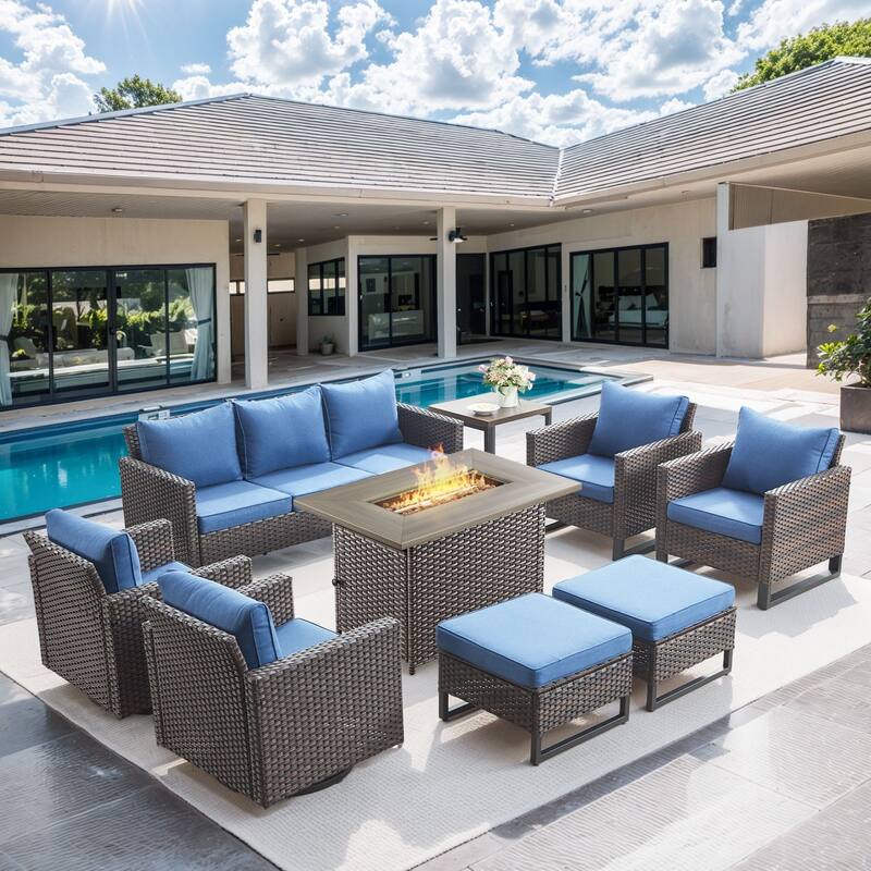 Gymojoy Outdoor Fire Pit Conversation Set, Patio Furniture with Cushions