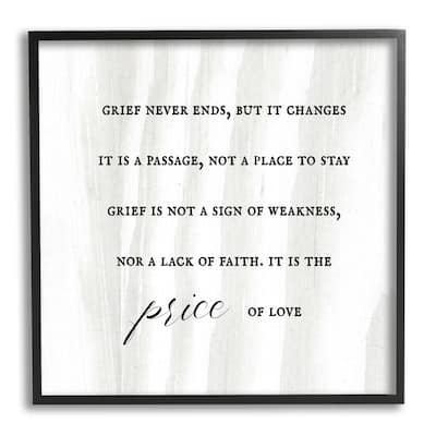 Stupell Grief Is Love Inspirational Sorrowing Lamentation Phrase Framed Wall Art, Design by Daphne Polselli - Black