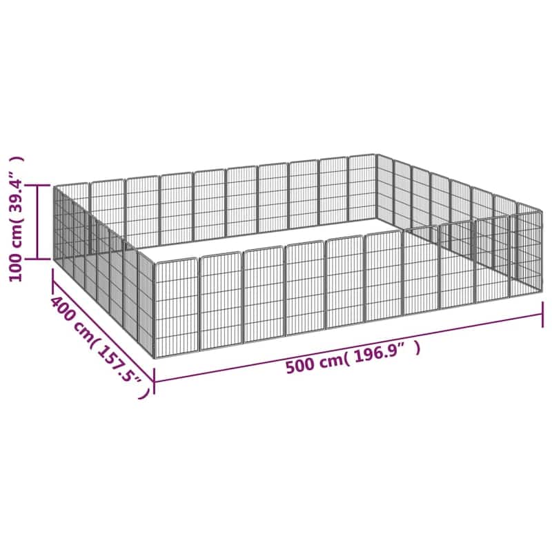 vidaXL Dog Playpen Kennel Dog Cage Puppy Pet Exercise Wire Fence Steel Black