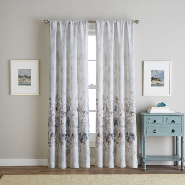 Gray Bed Bath & Beyond Chantal Printed 95" Window Curtain Panel 